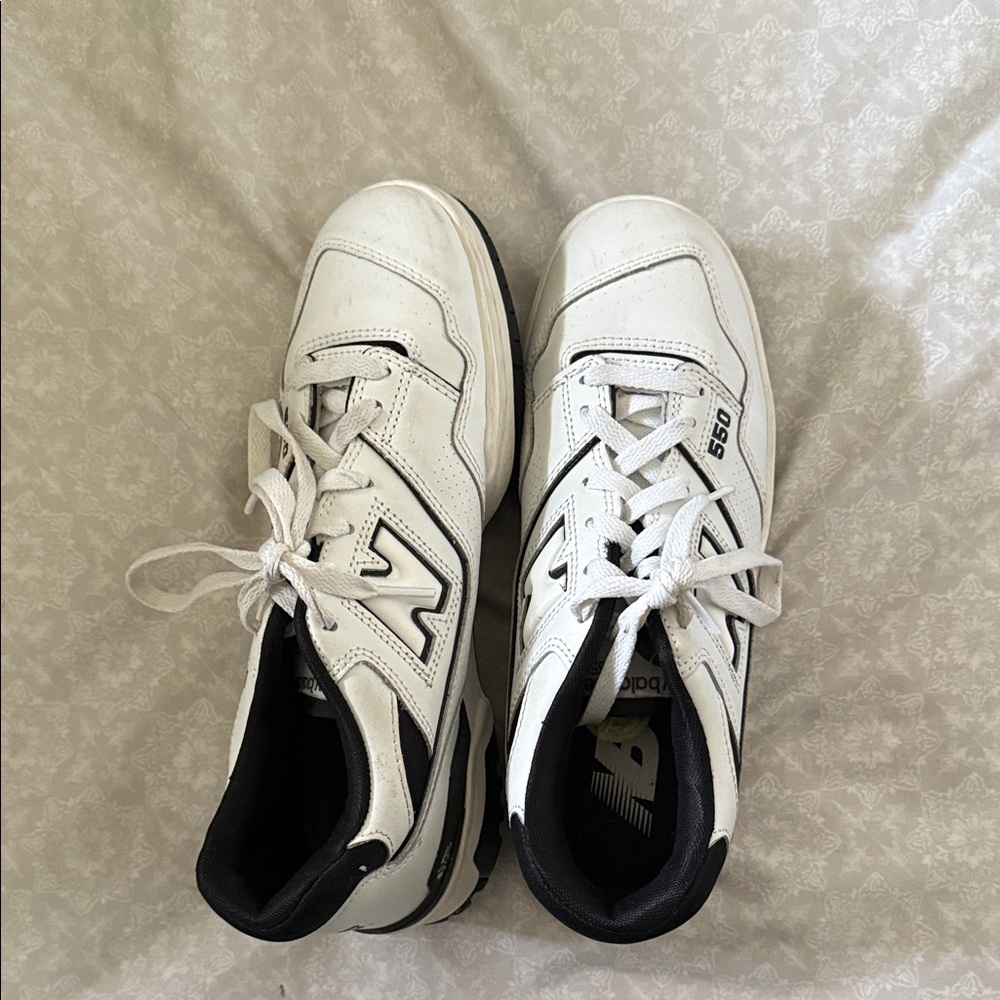 New Balance 550 White and Black Sneakers